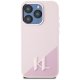 Чехол Karl Lagerfeld Silicone Shadow Metal Initial MagSafe для iPhone 15 Pro Pink