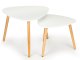 Nesting Coffee Tables Set of 2 ModernHome Scandinavian Design for Living Room, White