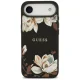 Чехол Guess Grained Flowers Classic Logo MagSafe для iPhone Air, Черный