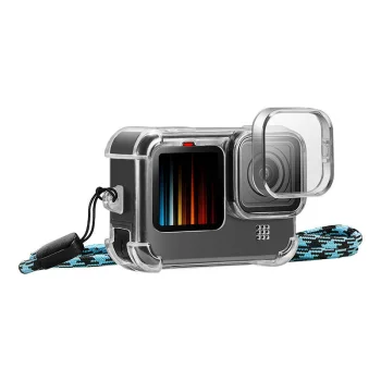 Puluz aizsargvāciņš ar objektīva vāciņu un siksniņu GoPro Hero 9 / 10 / 11 PU932T