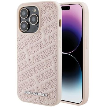 Karl Lagerfeld iPhone 15 Pro Max Case Quilted K Pattern, Pink