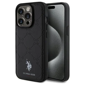US Polo Assn. telefona vāciņš ar kokarda rakstu iPhone 15 Pro Max - melns | Case Yoke Pattern for black