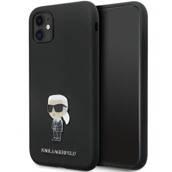 Чехол Karl Lagerfeld для iPhone 11 Silicone Ikonik Metal Pin, черный