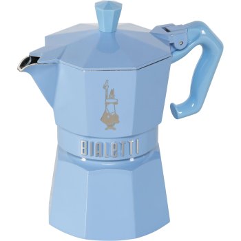 Bialetti Moka Exclusive 9061 Espresso Maker, 3 Cups (130ml), Light Blue