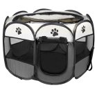 Saliekama sētiņa suņiem un kaķiem pārnēsājama manēža, pelēka