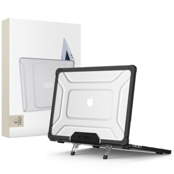 Tech-Protect SmartShell Pro vāciņš MacBook Air 13" (M2/M3/M4) Melns/Caurspīdīgs
