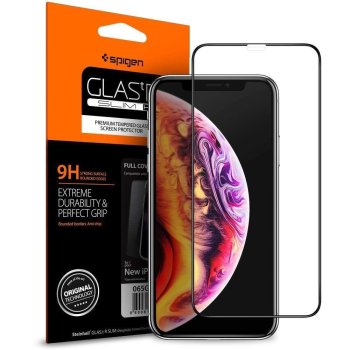 Spigen Glass FC Tempered Glass for iPhone X / XS / 11 Pro, Black Frame