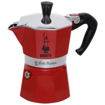 Bialetti Moka Express 3-Cup Espresso Maker Red