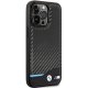 BMW iPhone 13 Pro Max Case Leather Carbon, Black