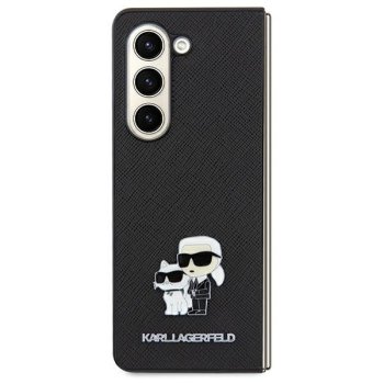 Karl Lagerfeld Samsung Galaxy A35 vāciņš Saffiano Karl&Choupette Pin, melns