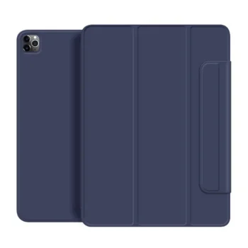Apple iPad Pro 13'' (2024) (A2926 A2925) Nappa Texture Tri-Fold Book Case Cover, Blue | Planšetes Vāciņš Maciņš...