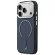 Mercedes Leather 3D MagSafe vāciņš Apple iPhone 17 Pro Max, Tumši zils
