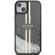 Guess iPhone 15 Plus / 14 Plus vāciņš Liquid Glitter Gold Stripes, melns