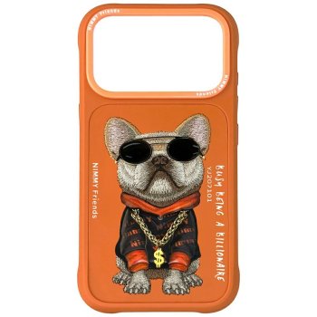 Nimmy Glasses stilīgā suņa vāciņš iPhone 17 Pro Max – oranžs | Phone Case Cover