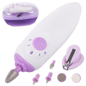 Nail Drill and Dryer for Manicure and Pedicure, 7-in-1 Set, Purple