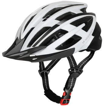 Велошлем Wozinsky MTB с задним LED-фонарем размер M (54-57 см) Черно-белый