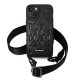 Apple iPhone 14 6.1\'\' Karl Lagerfeld Monogram Plaque Logo Strap Case Cover (Klhcp14sstmmk), Black