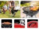 Portable Round Charcoal Grill with Lid and Wheels, 40 cm