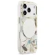 Чехол Guess IML Glitter Flowers Triangle MagSafe для iPhone 17 Pro / 18 Pro, белый