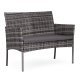 Polyrattan Garden Furniture Set with Table Bench Chairs MultiGarden, Grey