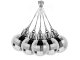 Christmas Tree Baubles, White and Silver, Unbreakable, 36 pcs Set, 3 cm