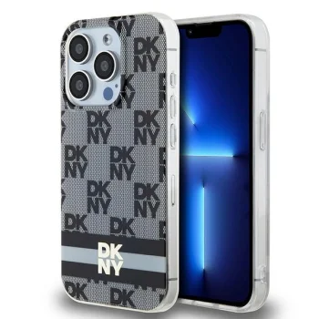 DKNY iPhone 13 Pro Max Case IML Checkered Mono Pattern MagSafe, Black