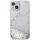 Чехол Guess для iPhone 14 Liquid Glitter Marble, белый