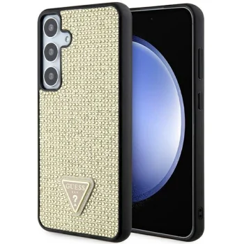 Guess Samsung Galaxy S24+ vāciņš Rhinestone Triangle, zelta