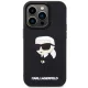 Karl Lagerfeld iPhone 14 Pro vāciņš 3D Rubber Icon, melns