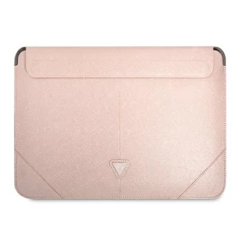 Guess Saffiano Triangle Logo klēpjdatora soma 16" - rozā