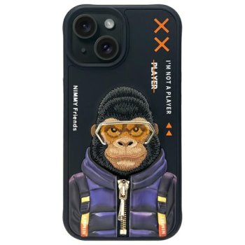 Чехол Nimmy Cool&Cute 2.0 Monkey для iPhone 15, черный