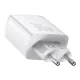 Baseus Compact 2xUSB + Type C Portable Wall Charger Adapter 30W, White | Адаптер Зарядное...