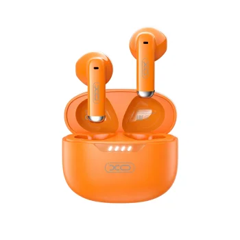 XO G50 TWS bezvadu austiņas Bluetooth 5.4 ar uzlādes kārbiņu, oranžas