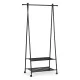 Garment Rack on Wheels with 2 Shelves ModernHome Heavy Duty Clothes Rack, Black