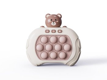 Electronic Pop It Game Bear by Telcon, Memory and Focus Learning Toy for Kids, Brown