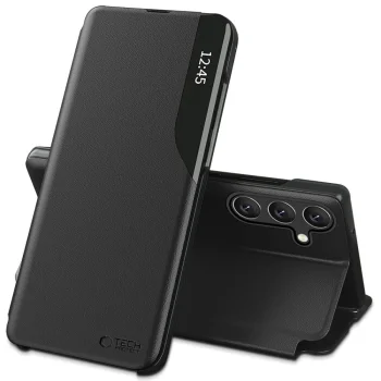 Samsung Galaxy A56 ( SM-A566B / DS ) Tech-Protect Smart View Book Case Cover, Black | Telefona Vāciņš Maciņš...
