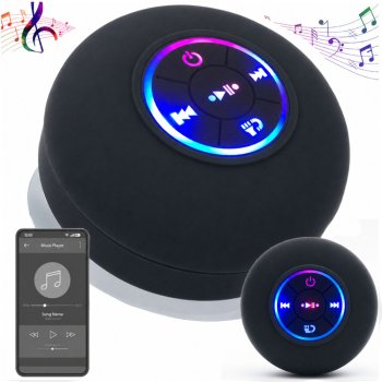 Mini bezvadu Bluetooth skaļrunis ar piesūkcekni, IPX4, melns