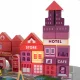 Деревянные Кубики Kruzzel Город с Пазлом и Сортером 100 шт.