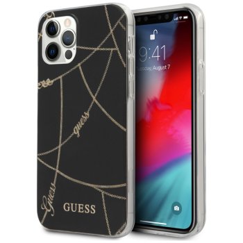 Guess Gold Chain Collection vāciņš Apple iPhone 12 Pro Max, Melns