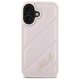 Karl Lagerfeld iPhone 16 vāciņš Quilted Signature, rozā