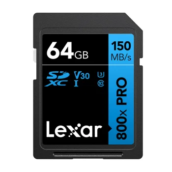 Atmiņas karte Lexar Professional 800x Pro SDXC 64 GB, līdz 150 MB/s, V30, U3