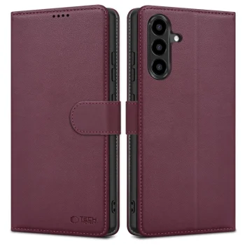 Tech-Protect Wallet atverams vāciņš Samsung Galaxy A27 5G, vīnsarkans