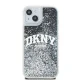 Чехол DKNY для iPhone 15 Liquid Glitters Arch Logo, черный