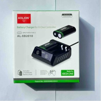 Аккумулятор для геймпада Xbox Series X S 2x 2650mAh с зарядкой, черно-зеленый