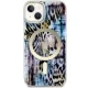 Guess iPhone 14 vāciņš Leopard MagSafe, zils