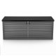 Plonos Garden Storage Box 390L Outdoor Deck Box for Cushions, Black-Grey