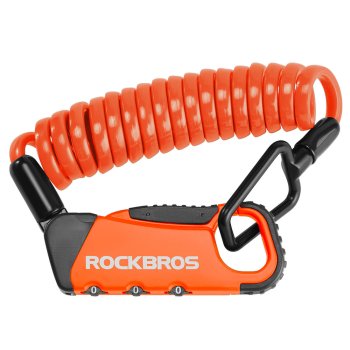Rockbros RBK6N velosipēda un ķiveres koda slēdzene - Oranža