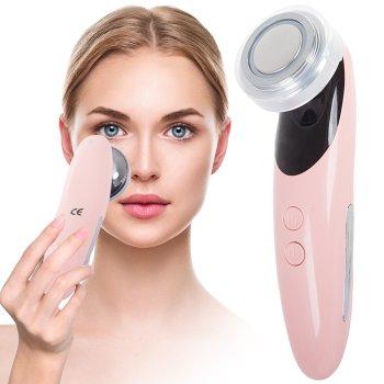 Ultraskaņas Masāžas Aparāts Sejas Attīrīšanai 4in1, Rozā | Ultrasonic Facial Cleansing Massager