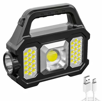 Uzlādējams Saules Bateriju Lukturītis, 6000K | Solar Rechargeable Flashlight