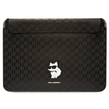 Karl Lagerfeld Saffiano Monogram Choupette maciņš portatīvajam datoram 14", melns